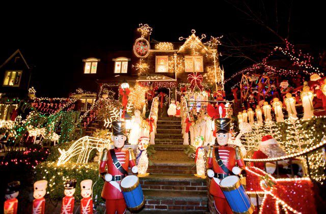 Katie Sokoler/Gothamist 80. Dyker Heights Lights: Every Christmas, the predominantly Italian-American community of Dyker Heights goes all in on Christmas lights displays, attracting gawkers from all over NYC and the globe. A very funny documentary Dyker Lights hilariously chronicled the residents' annual extravaganza, but you've really got to see it for yourself. If you don't want to take the subway, Brooklyn's own Tony Muia runs a bus out there from Manhattan for his Christmas Lights & Cannoli Tour.79. The "Godfather" Sandwich at Graham Ave Meats & Deli: Sure, Williamsburg has all sorts of newfangled culinary delights, but this epic sandwich from a longstanding Italian grocery is proof that the neighborhood's still in touch with its roots. The gargantuan sandwich comes piled high with Italian cold cuts sweet and spicyâsopressata, prosciutto and pancetta, to name a fewâplus imported provolone, mozzarella, parmesan, roasted peppers, sundried tomatoes and enough oil and vinegar to make a mockery out of the bread. It's been described as "transcendent," a "masterpiece," and "for $8 this sandwich will have sex with your stomach."78. The Bell House and Union Hall: Owned by the same folks, these two beautiful venues put on some of the most interesting events in town. The former, located in Gowanus, has the bigger performance space, and is where you'll go for Beefsteak food parties, Twin Peaks nights, and indie rock shows. Union Hall in Park Slope features indoor bocce, an open-air courtyard, a fireplace, and a small downstairs performance space where funnyman Eugene Mirman holds court and where we once saw Andrew Bird perform. 77. Brooklyn Kitchen & The Meat Hook: Where else in New York can you buy the finest cuts of ethically raised and slaughtered meat, then learn how to whip up a delicious meal with it without cutting off a finger? The Meat Hook, run by "celebrity butcher" Tom Mylan & Co., and the Brooklyn Kitchen have become a magnet for adventurous eaters and curious home cooks, who can pick up everything from home brewing supplies to pig tails, all in one fell swoop. 76. Shanghai Mermaid: The city's best rotating underground Jazz Age cabaret is Shanghai Mermaid, which takes place every other month or so at various secret locations, usually in Brooklyn. There are Prohibition-era cocktails, live jazz, absinthe, and everyone dresses up in their finest vintage threads (admission is denied to anyone not looking the part, FYI). The next Shanghai Mermaid goes down July 9th and has a Bastille Day theme. If you go, show up earlyâwe're not the first ones to blow this party up.75. Flatbush Frolic: Nestled among the beautifully preserved historical Victorian neighborhood of Flatbush, the Flatbush Frolic boasts being more than just your average "socks and sausages street fair." The outdoor festival on Coretlyou Road emphasizes food, art, music and goods created byâand forâthe locals of this diverse area. At one time or another, those locals included Michael Showalter, Talib Kweli, prosecutor Patrick Fitzgerald, and, according to Mel Blanc, Bugs Bunny! 74. Kent Avenue Bike Lane: Hats off to the Brooklyn Greenway Initiative, which spent years laboring to create a safe and pleasant way to connect north and south Brooklyn by bike. The DOT finally listened, and this dedicated bike lane now takes cyclists all the way from Greenpoint to the Brooklyn Navy Yards, where it continues on other streets to offer a safer route to the Manhattan Bridge, Park Slope and beyond. As an added bonus, it also doubles as great free parking!73. Food Co-Op: For many, the Park Slope Coop represents all that is obnoxious about Park Slope: self-righteousness, combined with too many strollers, Trustafarians, and sanctimonious health food fanatics. While these might be actual facets of the 40-year old Coop, it is nonetheless a thriving community fixture that boasts more than 14,000 members and provides coop eaters/shoppers/workers with fantastic local, organic food and sustainably imported goods. It's also one of the oldest and largest in the nation. 72. Brooklyn Ice Cream Factory: The rich, creamy, delicious small batch ice cream from the Brooklyn Ice Cream Factory is arguably the best in the city. You can get it at two locations: in Greenpoint and, most scenically, down on the East River in DUMBO at Old Fulton and Water Street, right by the Brooklyn Bridge. That location operates out of a landmark fireboat house on the Fulton Ferry Pier, and was frequented by none other than First Lady Michelle Obama! (FLOTUS ordered chocolate.)71. Uyighur Food on Brighton Beach: We've said it before, and we'll say it again: Brooklyn is one of the only places in the entire city to experience the delicious, pungent flavors of Uighur, or Chinese-Muslim, cuisine. Hop the train out to Brighton Beach to taste oversized dumplings, cumin-laced lamb kebabs and stir-fried lagman noodles at Cafe Kashkarâbonus points for having an impromptu beachside picnic while you're there.